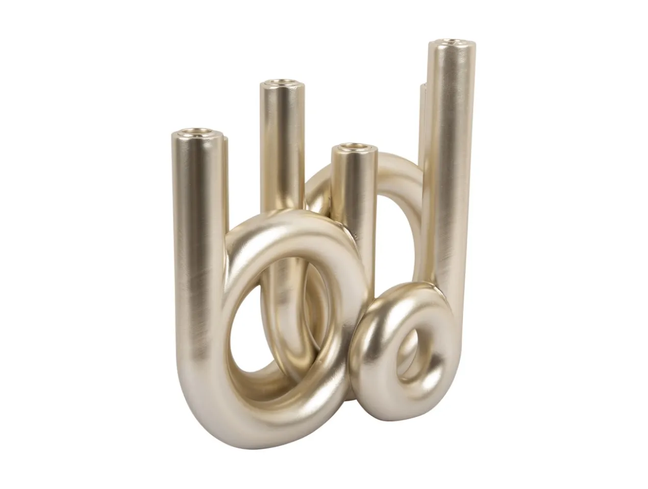 Candle holder Rings large metallic gold