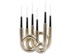 Candle holder Rings large metallic gold