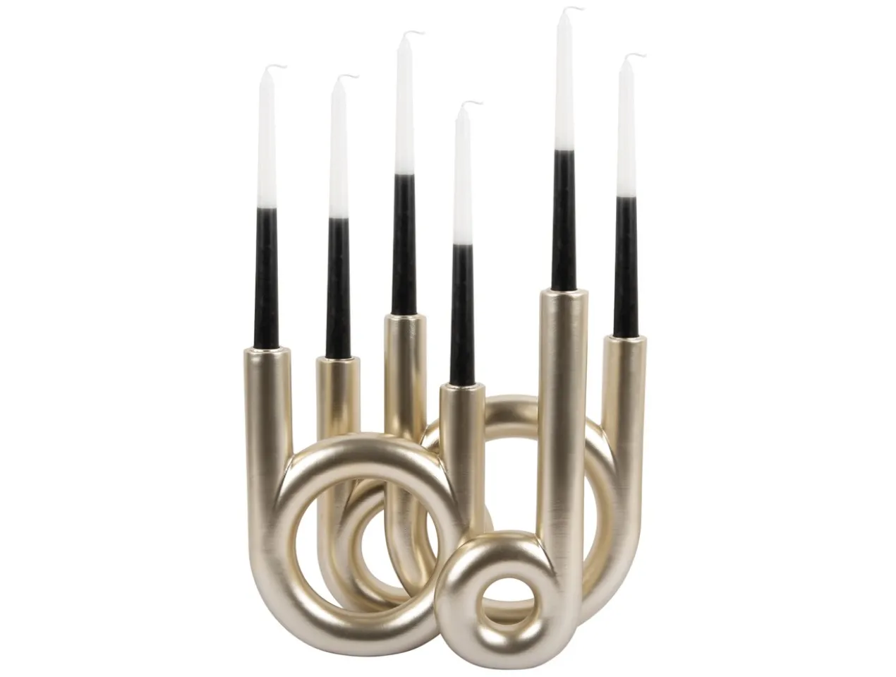 Candle holder Rings large metallic gold