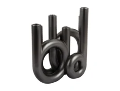 Candle holder Rings large metallic dark grey