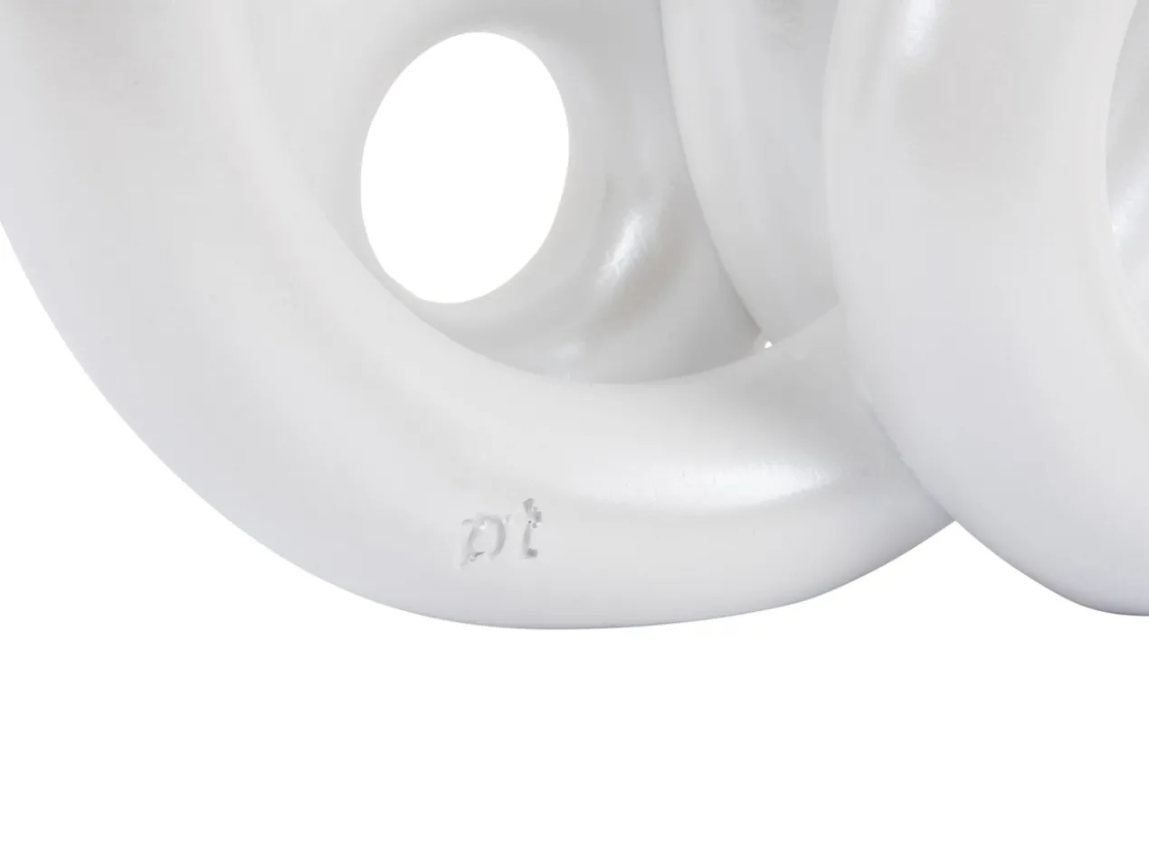 Candle holder Rings large metallic white