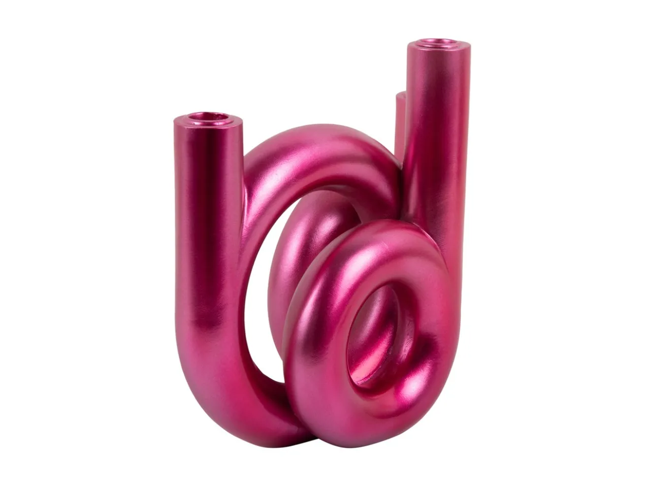 Candle holder Rings medium metallic dark pink