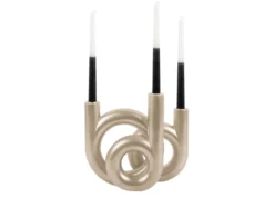 Candle holder Rings medium metallic gold