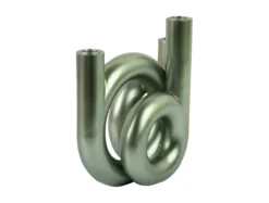 Candle holder Rings medium metallic jungle green