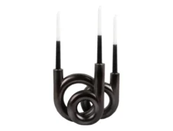 Candle holder Rings medium metallic dark grey