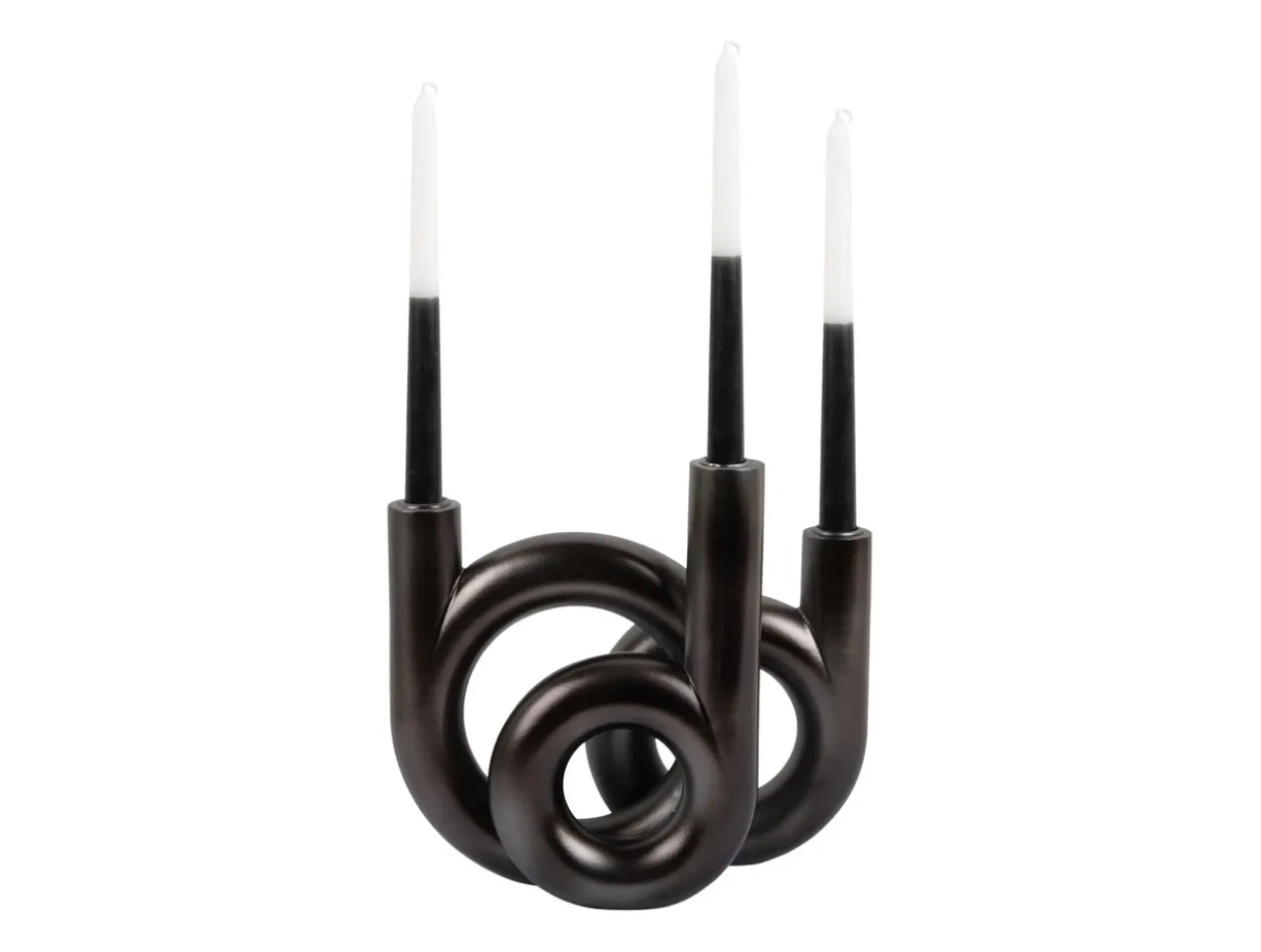 Candle holder Rings medium metallic dark grey
