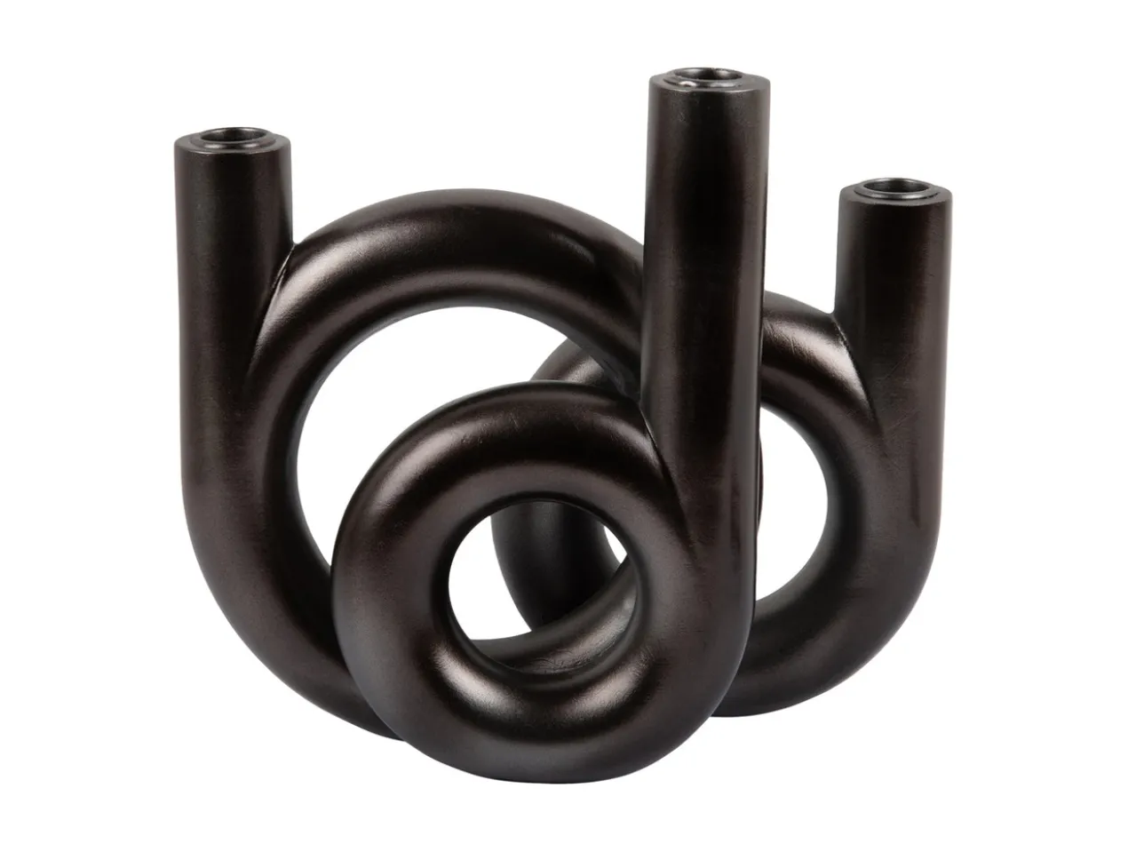 Candle holder Rings medium metallic dark grey