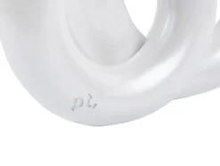 Candle holder Rings medium metallic white