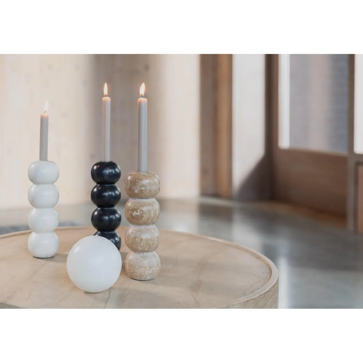 Candle holder rome marble white