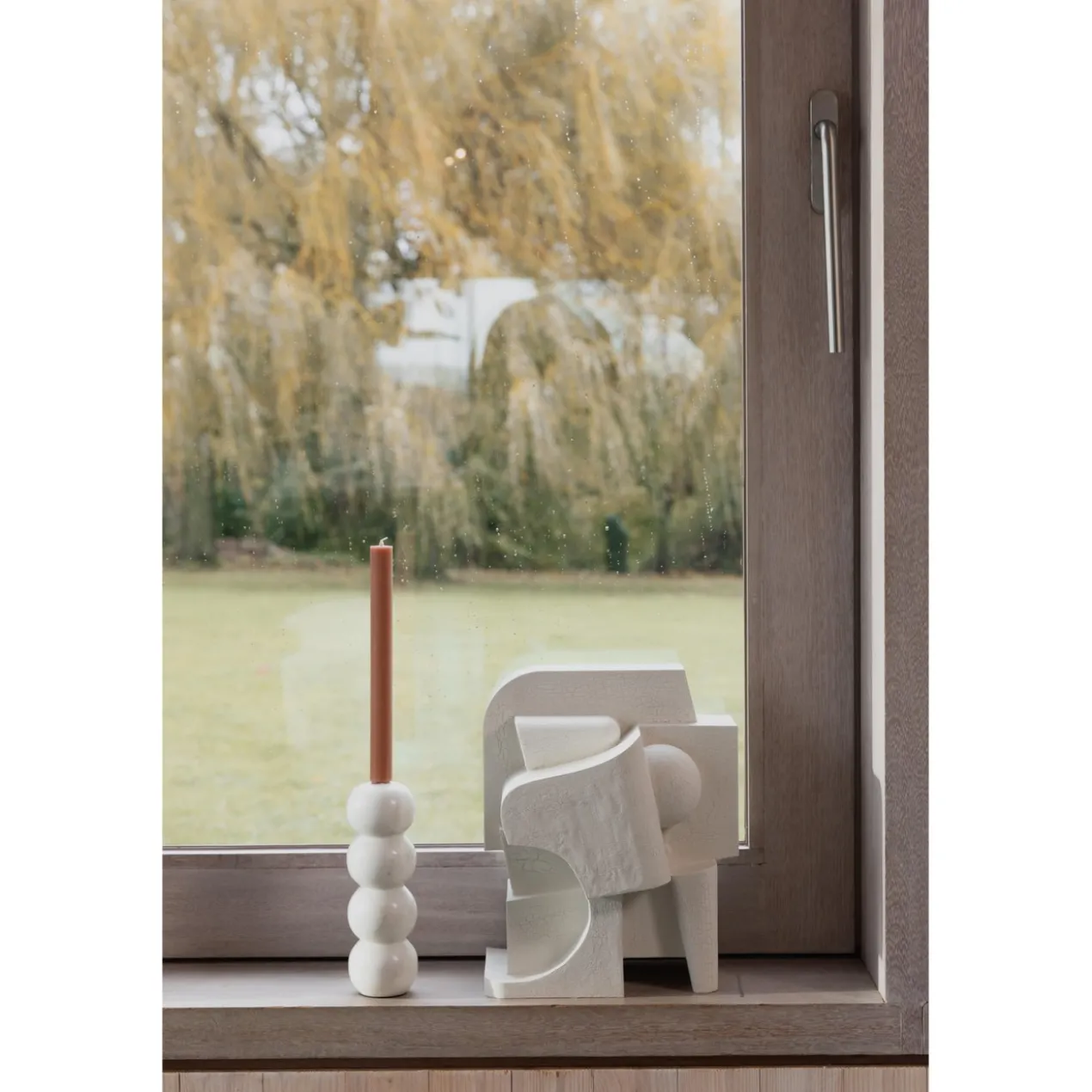 Candle holder rome marble white