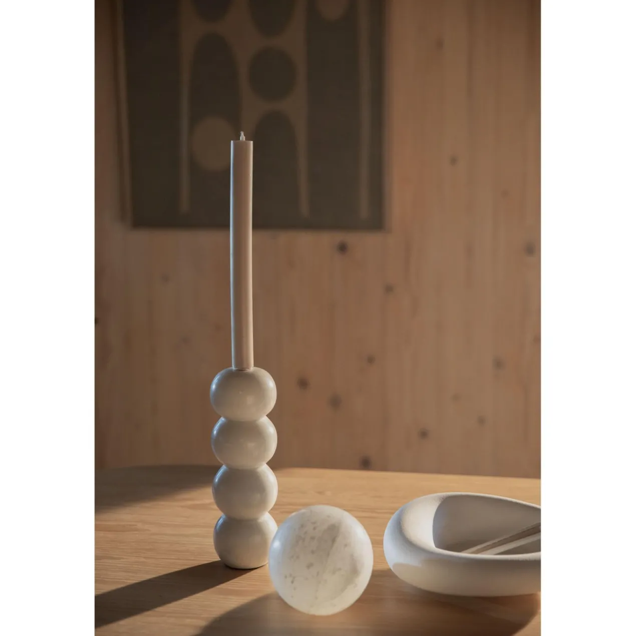 Candle holder rome marble white