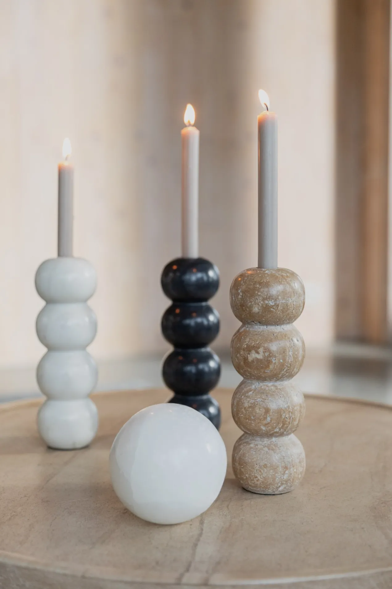 Candle holder rome travertin