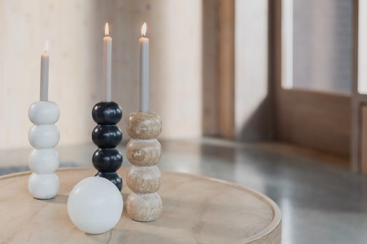 Candle holder rome travertin