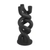 Candle holder Twisted ceramic black