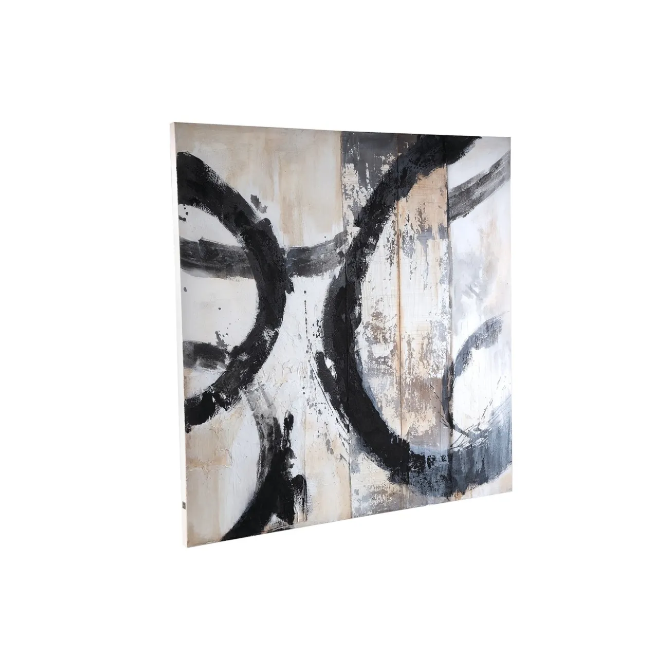Canvas Noa zwart 120x120 cm