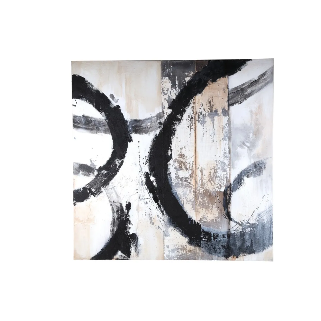 Canvas Noa zwart 120x120 cm