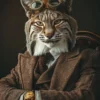Canvas schilderij van een Bobcat 60x80 cm