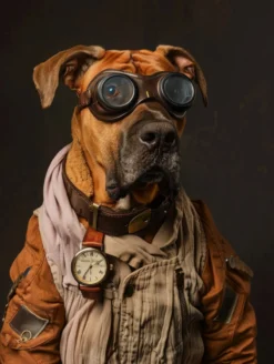 Canvas schilderij van een Boerboel hond 80x120 cm