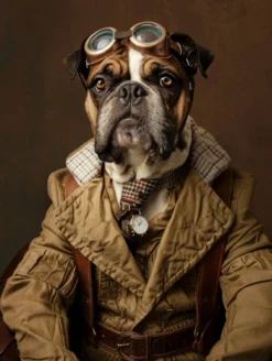 Canvas schilderij van een Brusselse Griffon Hond 80x120 cm