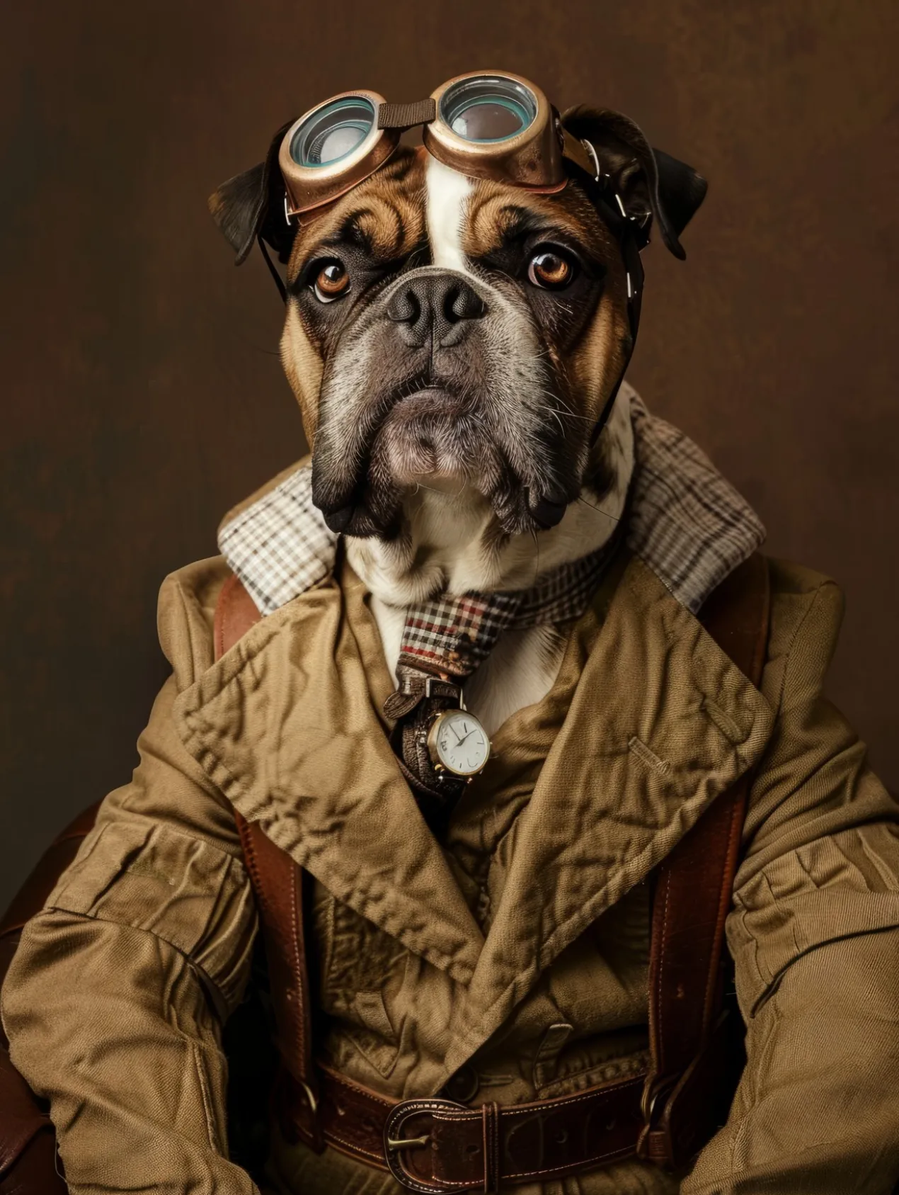 Canvas schilderij van een Brusselse Griffon Hond 100x200 cm