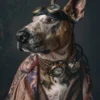 Canvas schilderij van een Bull Terrier 40x60 cm