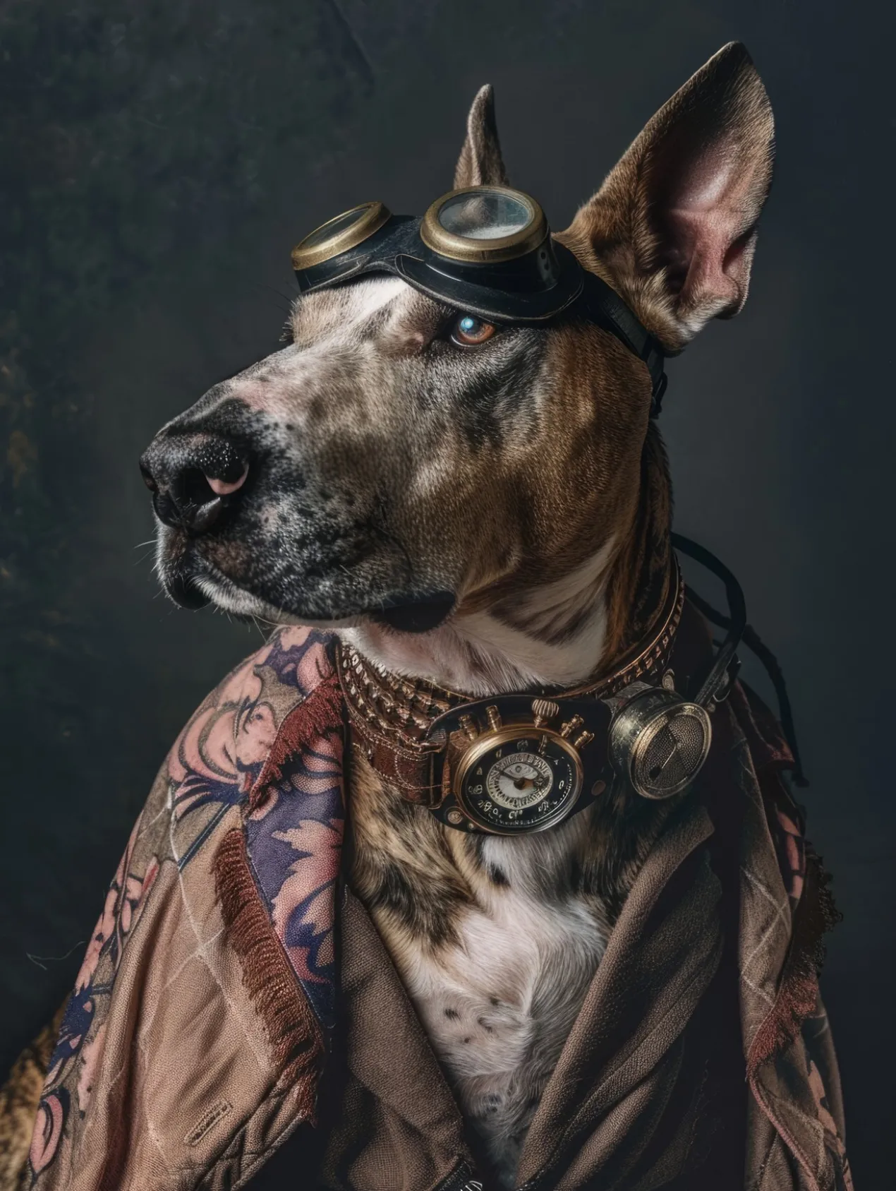 Canvas schilderij van een Bull Terrier 40x60 cm