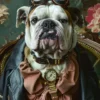 Canvas schilderij van een Bulldog 40x60 cm