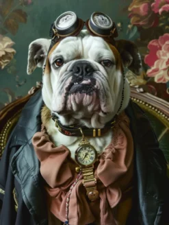 Canvas schilderij van een Bulldog 40x60 cm