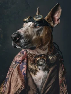 Canvas schilderij van een Bull Terrier 80x120 cm