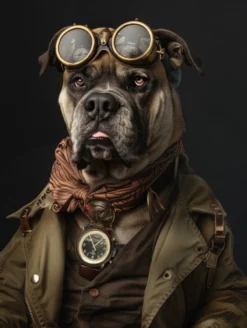 Canvas schilderij van een Bullmastiff 100x200 cm
