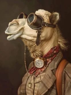 Canvas schilderij van een Camel 80x120 cm
