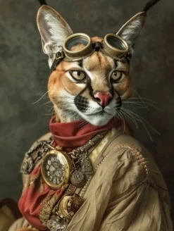 Canvas schilderij van een Caracal 40x60 cm
