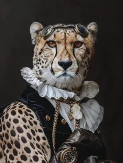 Canvas schilderij van een Cheetah 60x80 cm