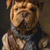 Canvas schilderij van een Chinese Shar dog 100x200 cm