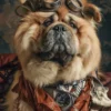 Canvas schilderij van een Chow Chow hond 60x80 cm