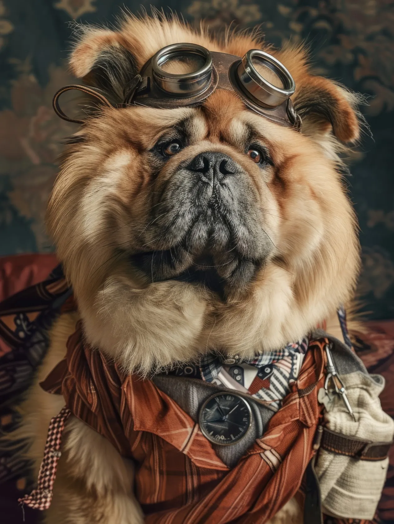 Canvas schilderij van een Chow Chow hond 80x120 cm