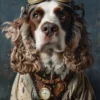 Canvas schilderij van een Clumber Spaniel 80x120 cm
