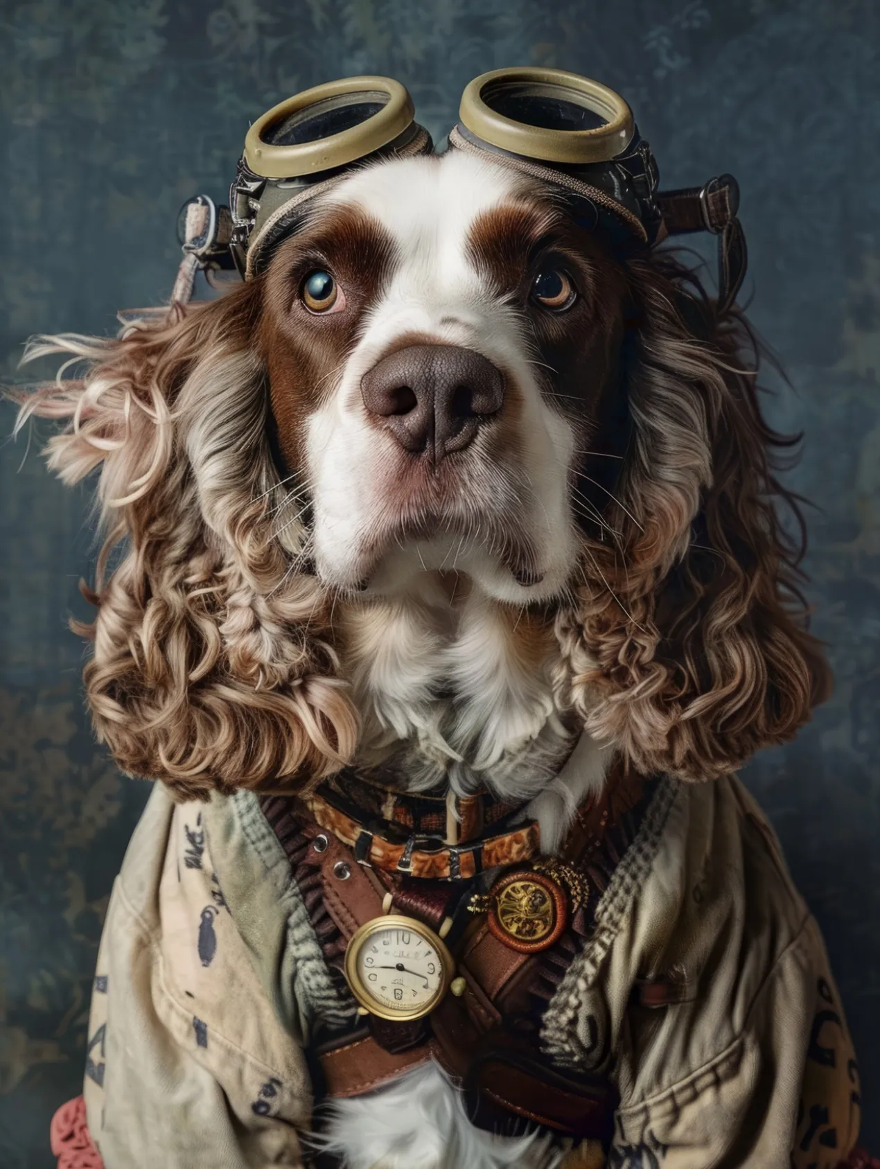 Canvas schilderij van een Clumber Spaniel 80x120 cm