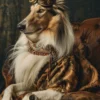Canvas schilderij van een Collie 100x150 cm
