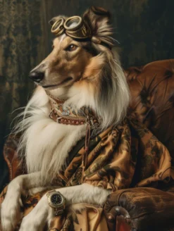 Canvas schilderij van een Collie 100x200 cm