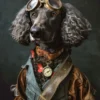 Canvas schilderij van een Curly Coated Retriever 100x200 cm