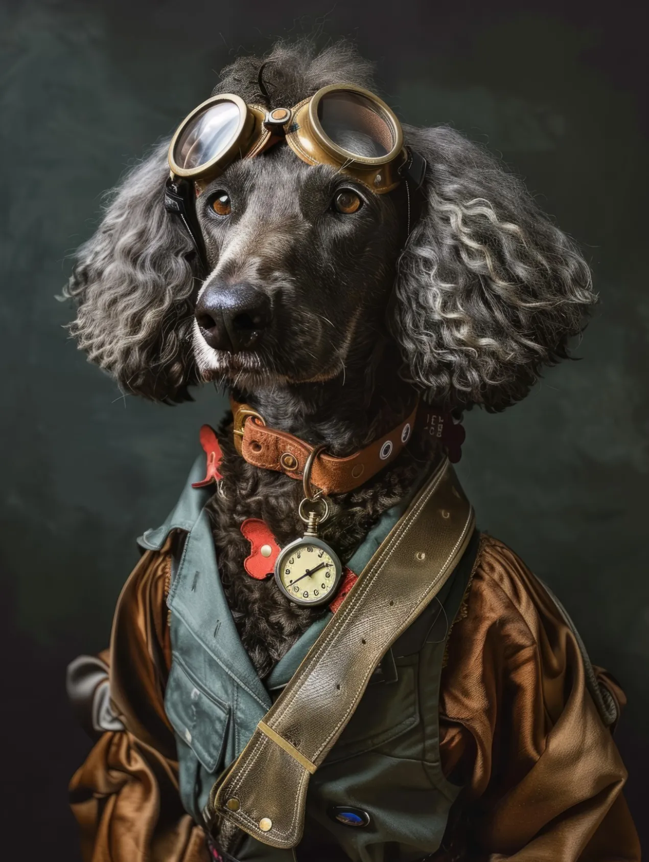 Canvas schilderij van een Curly Coated Retriever 100x200 cm