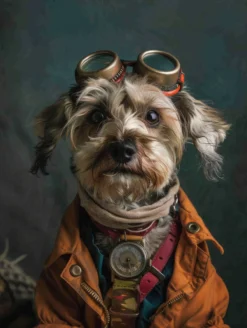 Canvas schilderij van een Dandie Dinmont Terrier 60x80 cm