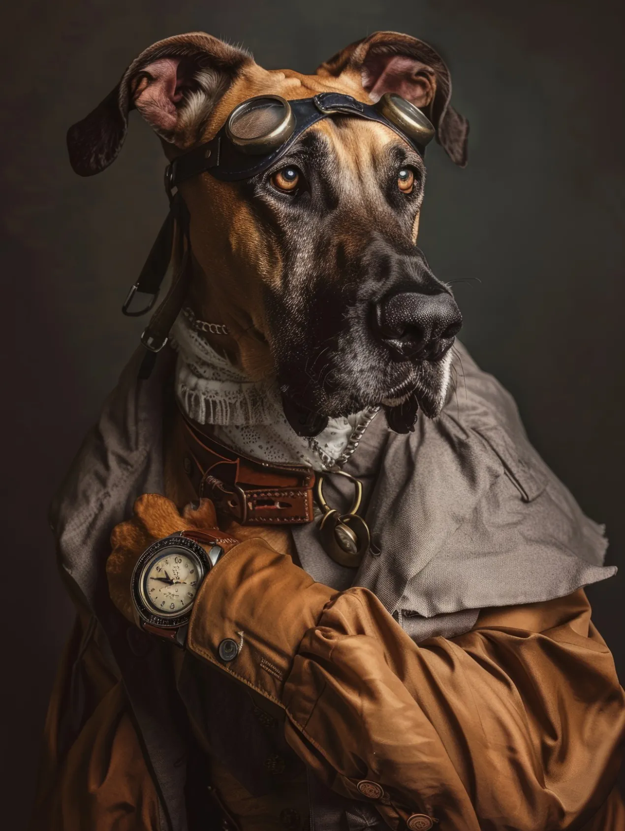 Canvas schilderij van een Deense Dog 60x80 cm