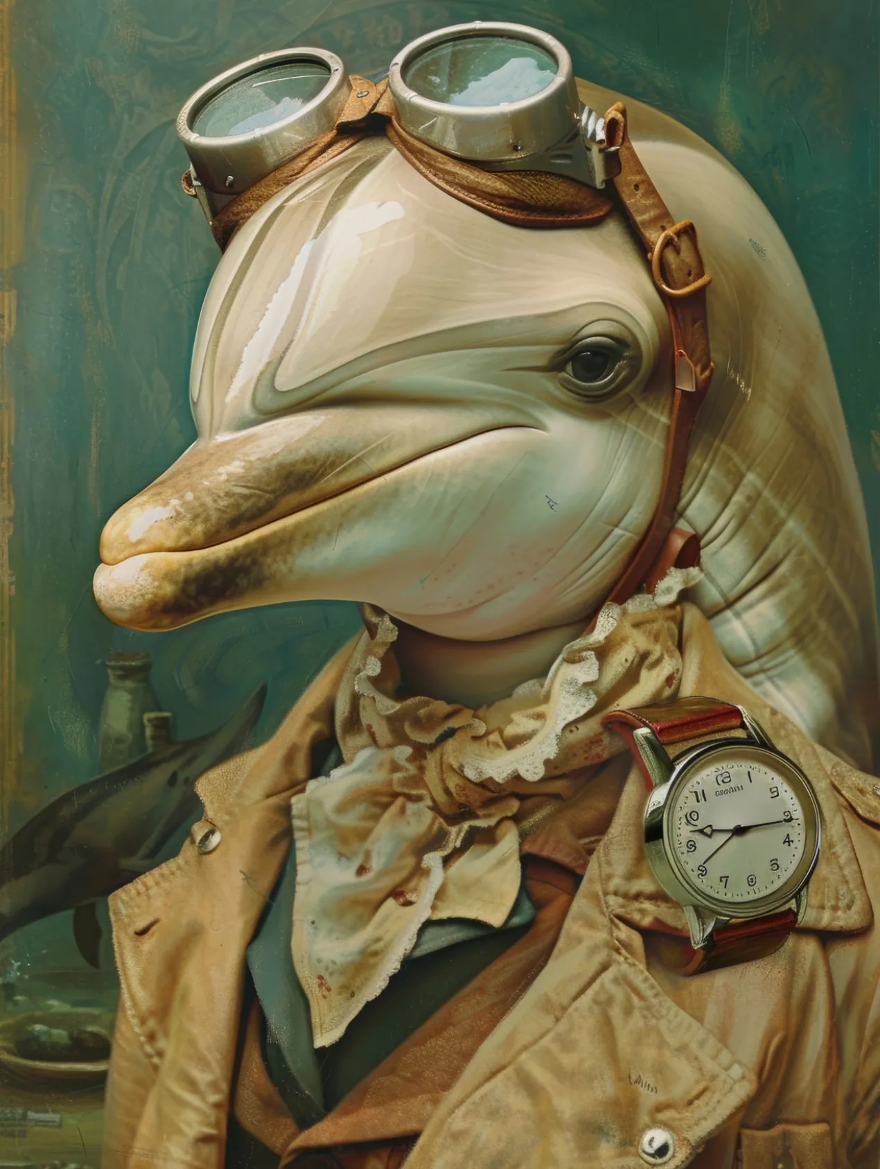 Canvas schilderij van een dolfijn 80x120 cm