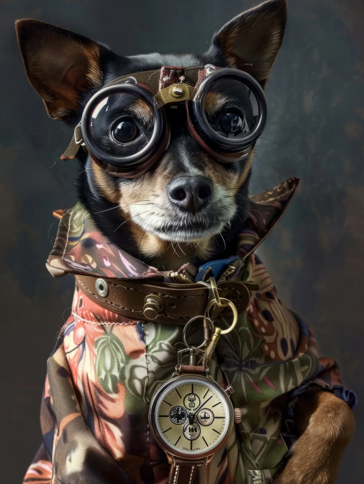 Canvas schilderij van een Duitse Pinscher 60x80 cm