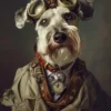 Canvas schilderij van een Dwergschnauzer 100x200 cm