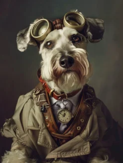 Canvas schilderij van een Dwergschnauzer 100x200 cm