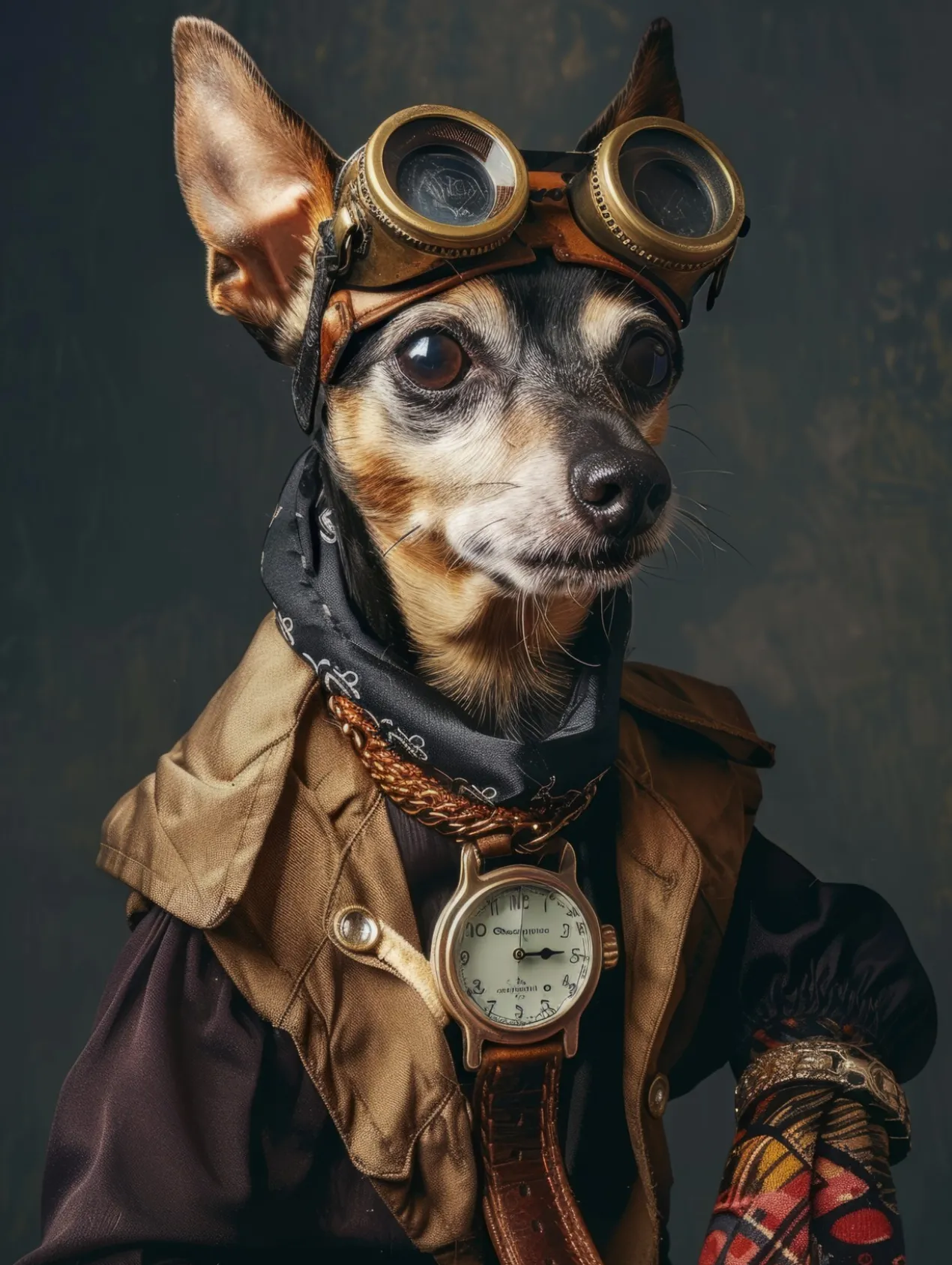 Canvas schilderij van een Dwergpinscher 100x200 cm