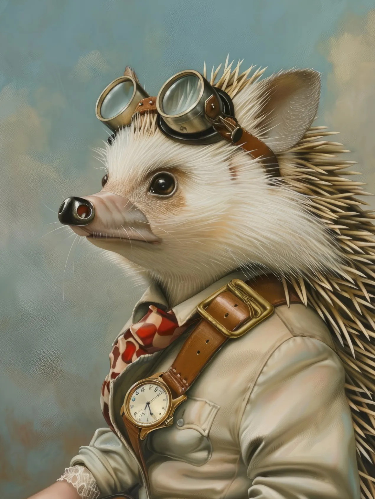 Canvas schilderij van een Egel 60x80 cm
